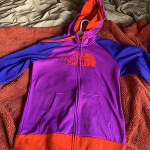 North face multi colored zip up